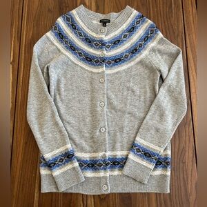 Talbots Grey Nordic Cardigan S
